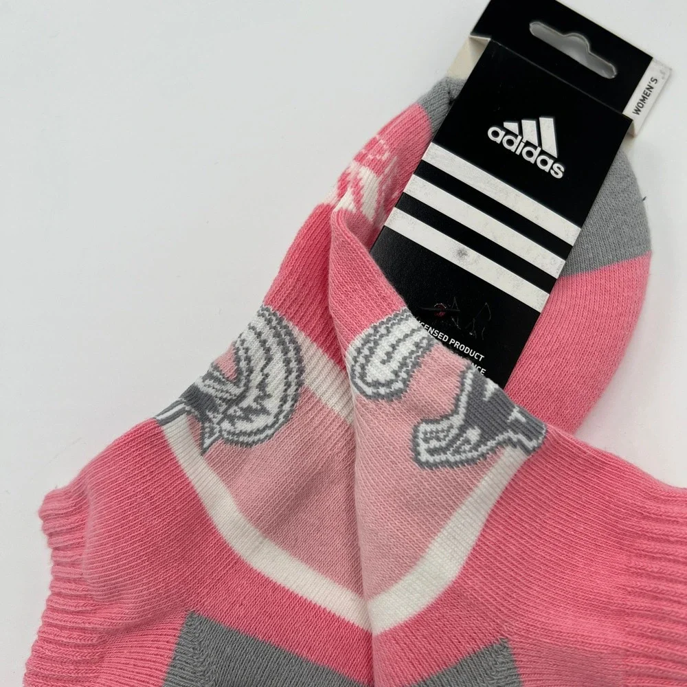 Adidas Vancouver Canucks Womens‎ 2 Pack No Show Socks Pink Navy Graphic OSFA NEW